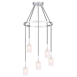 Woodbridge Lighting Elise 5-Light Opal Glass & Steel Chandelier in Chrome