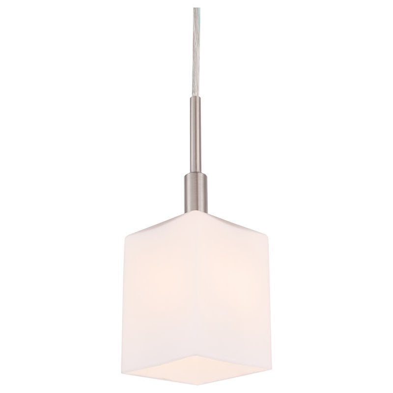 Woodbridge Lighting Langston 1-Light Metal Steel Mini Pendant in Satin Nickel
