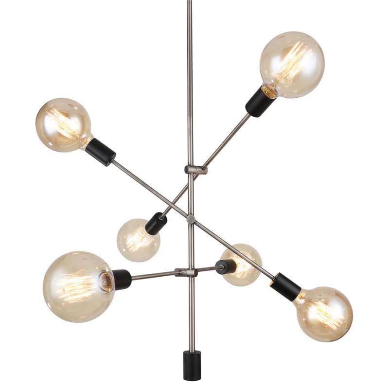 Woodbridge Lighting Reese 6-Light Metal Pendant Chandelier in Antique Nickel
