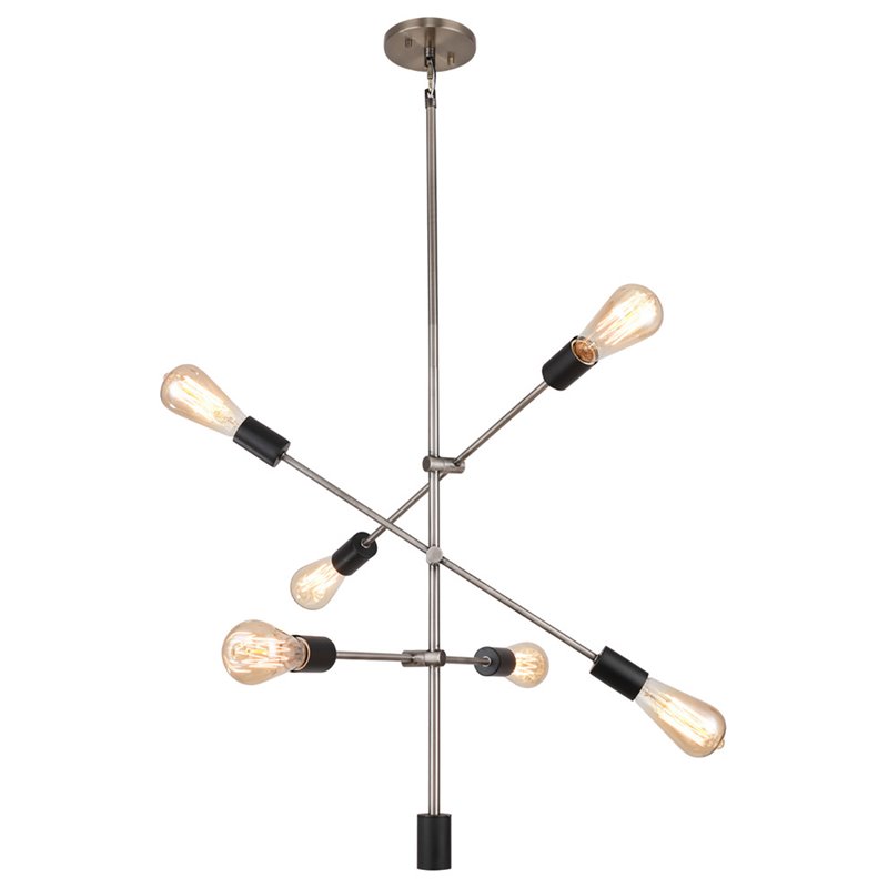 Woodbridge Lighting Reese 6-Light Metal Pendant Chandelier in Antique Nickel