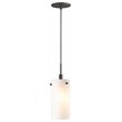 Woodbridge Lighting Tube Eclipse 1-Light Faux Opal Glass Mini Pendant in Bronze