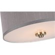 Woodbridge Lighting Drum 3-Light Fabric & Steel Semi-Flush in Brass/Gray