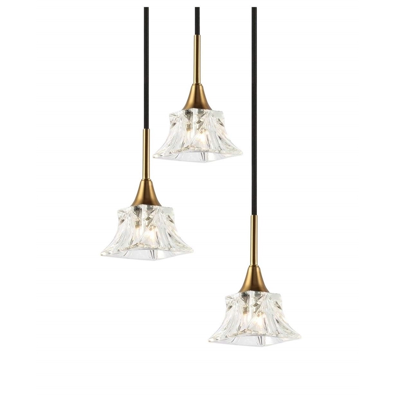 Woodbridge Lighting Christina 3-Light Metal Pendant in Brass/Bronze
