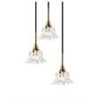 Woodbridge Lighting Christina 3-Light Metal Pendant in Brass/Bronze