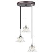 Woodbridge Lighting Christina 3-Light Metal Pendant in Chrome/Bronze