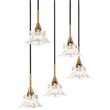 Woodbridge Lighting Christina 5-Light Transitional Metal Steel Pendant in Brass