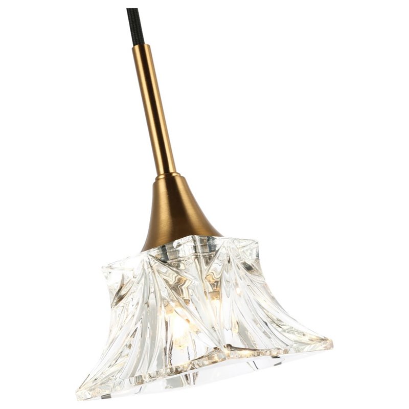 Woodbridge Lighting Christina 5-Light Transitional Metal Steel Pendant in Brass