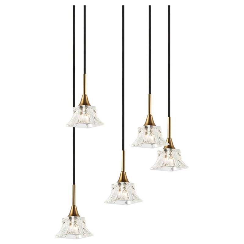 Woodbridge Lighting Christina 5-Light Metal Pendant in Brass/Bronze