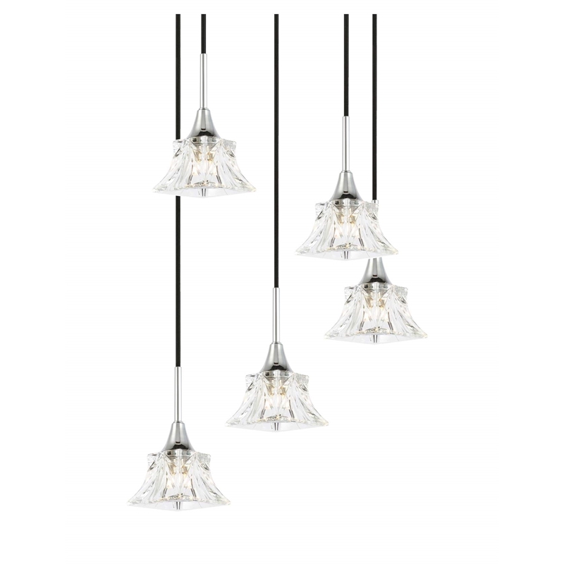 Woodbridge Lighting Christina 5-Light Transitional Metal Steel Pendant in Chrome