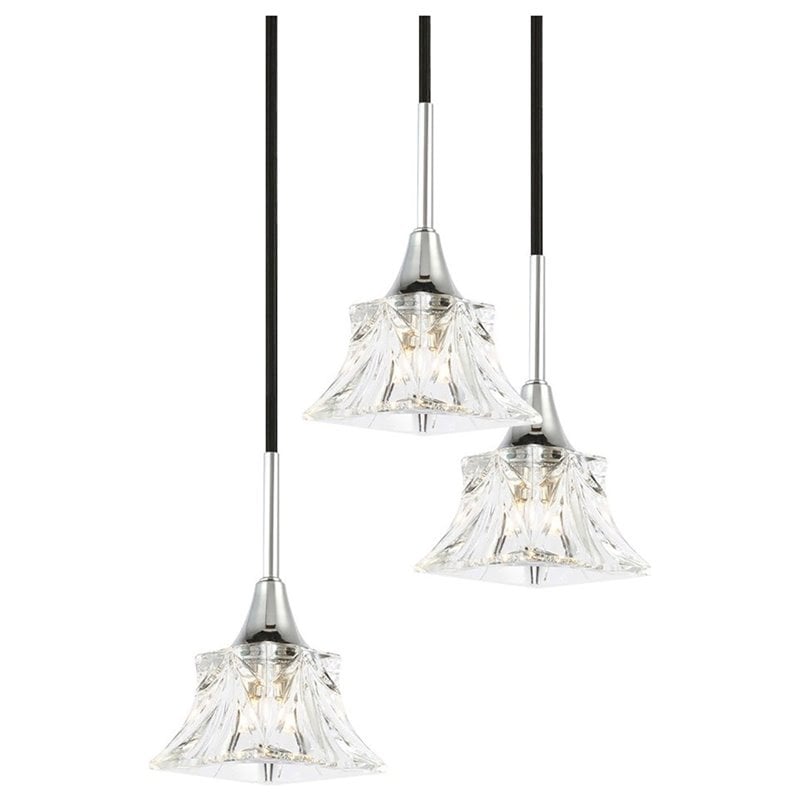 Woodbridge Lighting Christina 5-Light Metal Steel Pendant in Chrome/Bronze