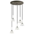 Woodbridge Lighting Christina 5-Light Metal Steel Pendant in Chrome/Bronze