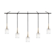 Woodbridge Lighting Regent Park 5-Light Swizzle Glass Linear Pendant in Brass