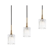 Woodbridge Lighting Regent Park 5-Light Swizzle Glass Linear Pendant in Brass