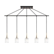Woodbridge Lighting Regent Park 5-Light Swizzle Glass Linear Pendant in Brass