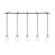 Woodbridge Lighting Regent Park 5-Light Swizzle Glass Linear Pendant in Brass