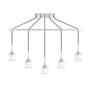 Woodbridge Lighting Regent Park 5-Light Swizzle Glass Linear Pendant in Chrome