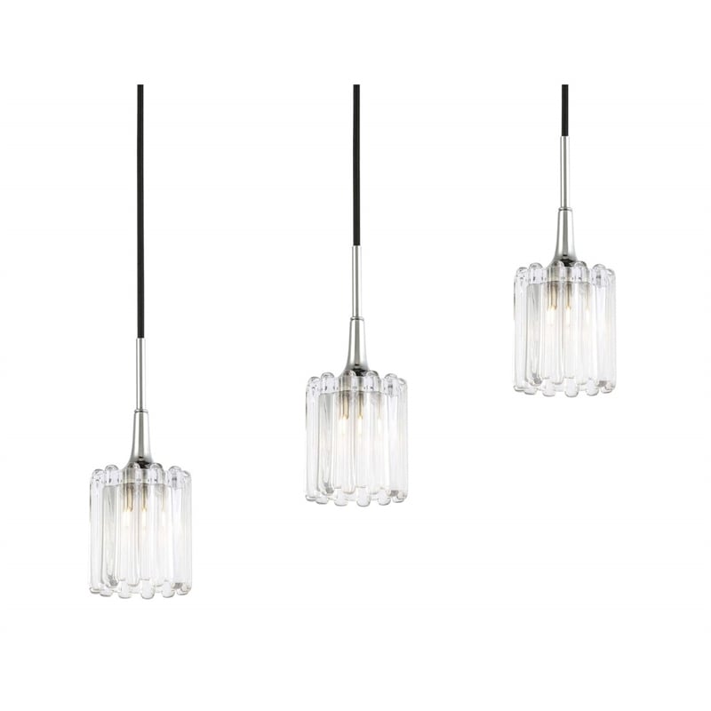 Woodbridge Lighting Regent Park 5-Light Swizzle Glass Linear Pendant in Chrome