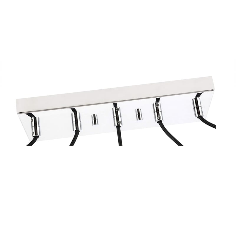 Woodbridge Lighting Regent Park 5-Light Swizzle Glass Linear Pendant in Chrome