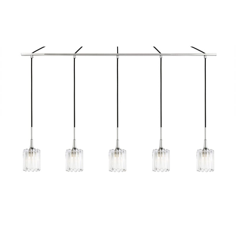 Woodbridge Lighting Regent Park 5-Light Swizzle Glass Linear Pendant in Chrome