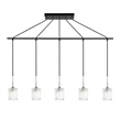 Woodbridge Lighting Regent Park 5-Light Swizzle Glass Linear Pendant in Bronze