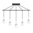 Woodbridge Lighting Regent Park 5-Light Swizzle Glass Linear Pendant in Bronze