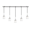 Woodbridge Lighting Regent Park 5-Light Swizzle Glass Linear Pendant in Bronze