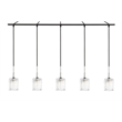 Woodbridge Lighting Regent Park 5-Light Swizzle Glass Linear Pendant in Bronze