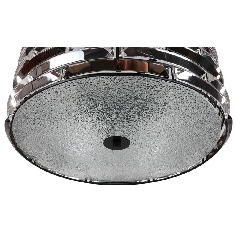 Woodbridge Lighting Lana 4-Light Crystal Accent Drum Metal Pendant in Black
