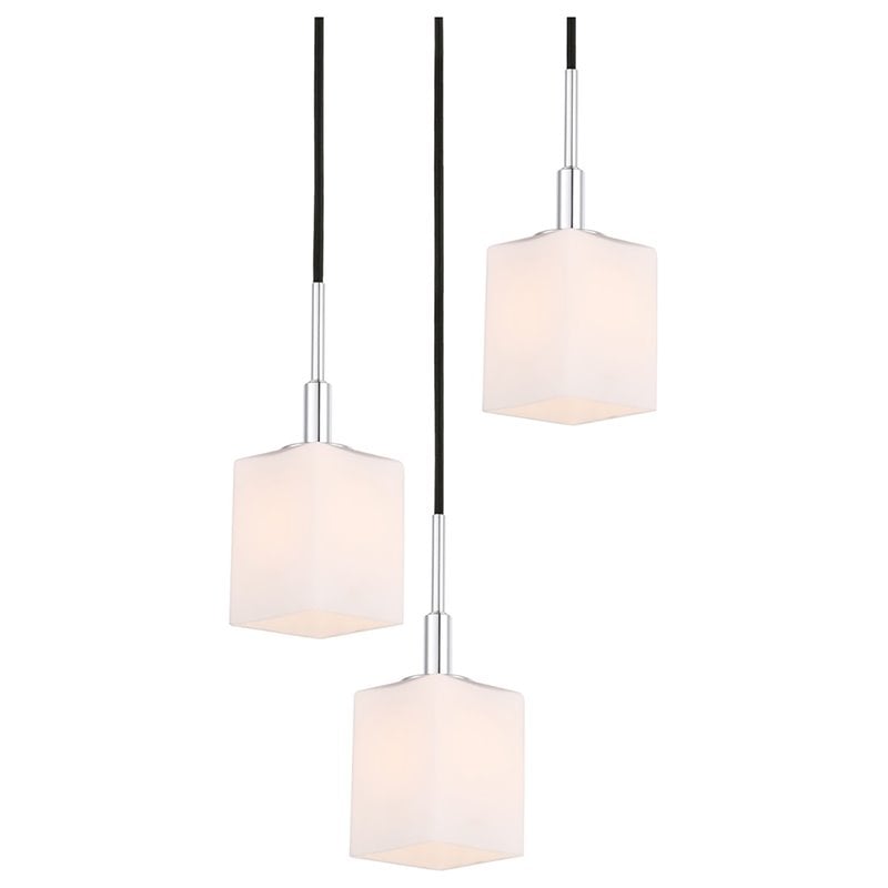 Woodbridge Lighting Langston 3-Light Metal Cluster Pendant in Chrome