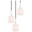 Woodbridge Lighting Langston 3-Light Metal Cluster Pendant in Chrome