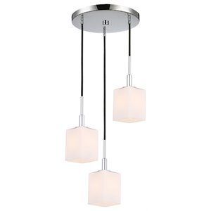 Woodbridge Lighting Langston 3-Light Metal Cluster Pendant in Chrome