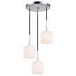Woodbridge Lighting Langston 3-Light Metal Cluster Pendant in Chrome