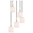 Woodbridge Lighting Langston 5-Light Metal Steel Cluster Pendant in Brass