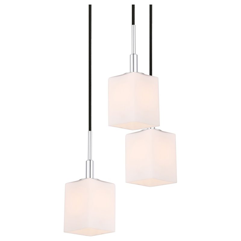 Woodbridge Lighting Langston 5-Light Metal Steel Cluster Pendant in Chrome