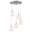Woodbridge Lighting Langston 5-Light Metal Steel Cluster Pendant in Satin Nickel