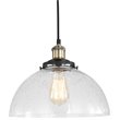 Woodbridge Lighting Fulton Dome Metal Mini Pendant with ST65 Bulb in Brass/Clear