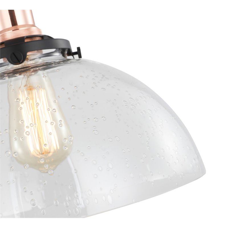 Woodbridge Lighting Fulton Dome Metal Mini Pendant with ST73 Bulb in Brass/Clear