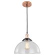 Woodbridge Lighting Fulton Dome Metal Mini Pendant with ST73 Bulb in Brass/Clear