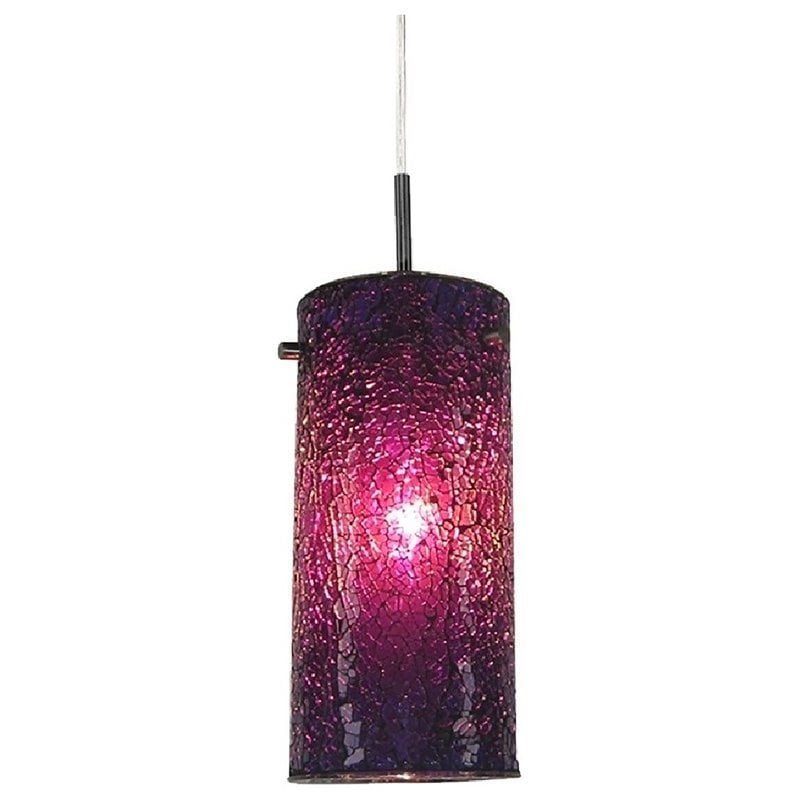 Woodbridge Lighting Tube Elipse 1-Light Metal Cluster Pendant in Mosaic Purple