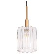 Woodbridge Lighting Candice 1-Light Glass Mini-Pendant in Swizzle/Brass