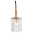 Woodbridge Lighting Candice 1-Light Glass Mini-Pendant in Swizzle/Brass