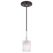 Woodbridge Lighting Candice 1-Light Glass Mini-Pendant in Swizzle/Chrome