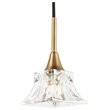 Woodbridge Lighting Christina 1-Light Square Glass Mini-Pendant in Brass/Bronze