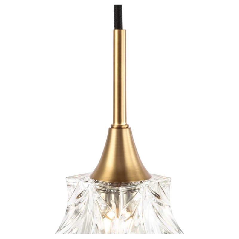 Woodbridge Lighting Christina 1-Light Square Glass Mini-Pendant in Brass/Bronze