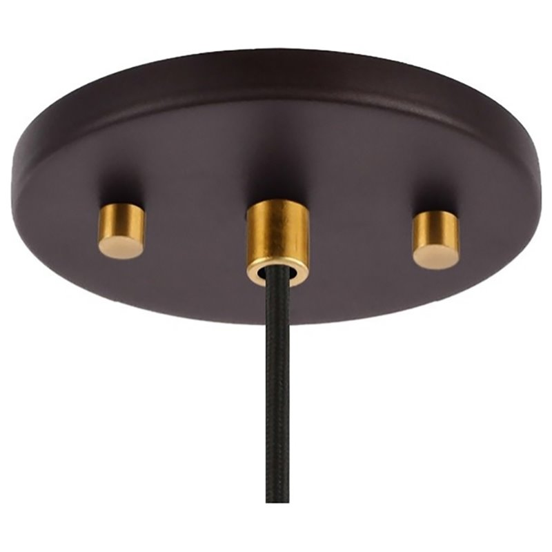 Woodbridge Lighting Christina 1-Light Square Glass Mini-Pendant in Brass/Bronze