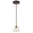Woodbridge Lighting Christina 1-Light Square Glass Mini-Pendant in Brass/Bronze