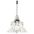 Woodbridge Lighting Christina 1-Light Square Glass Mini-Pendant in Chrome/Bronze