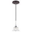 Woodbridge Lighting Christina 1-Light Square Glass Mini-Pendant in Chrome/Bronze