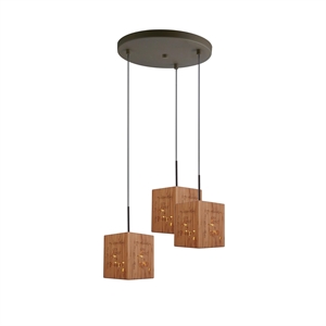 Woodbridge Lighting Light House 3-Light Bamboo Cluster Pendant in Bronze