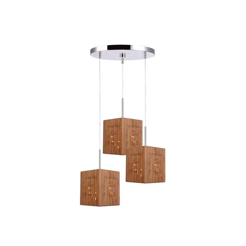 Woodbridge Lighting Light House 3-Light Bamboo Cluster Pendant in Bronze